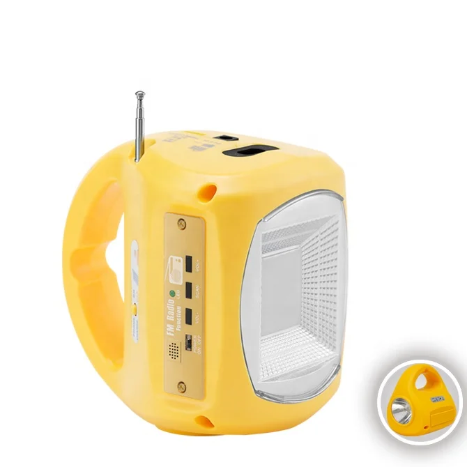 solar smd led searching light emergency light torch with fm radio