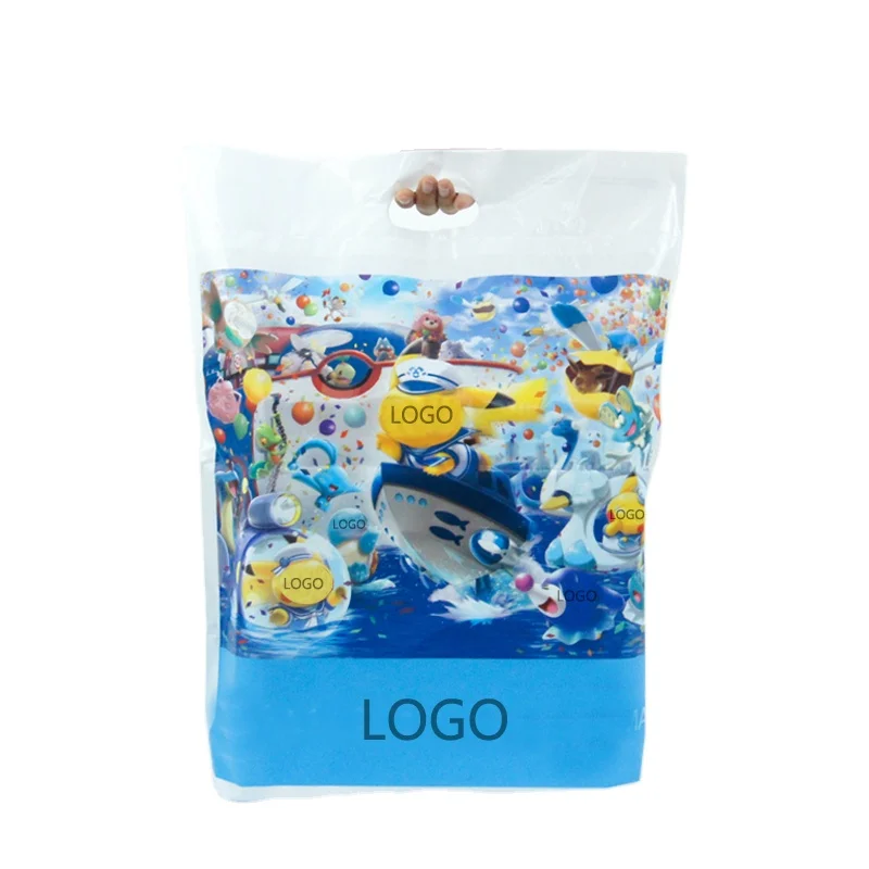 100% Globe recycled materials GRS Custom Logo Printing Supermarket Merchandise Reusable Carry die cut plastic bag