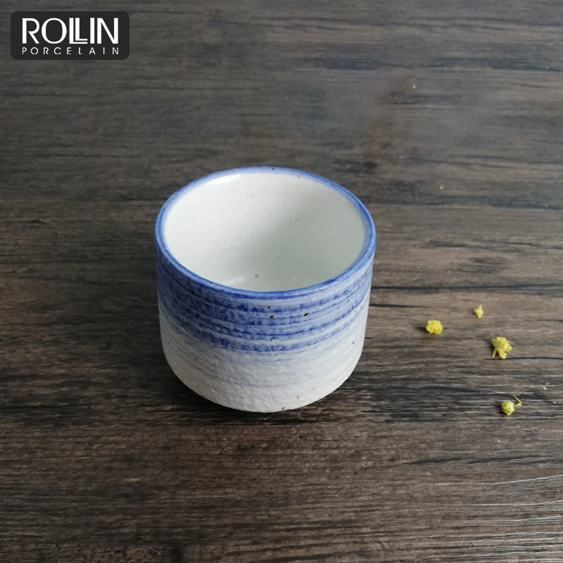 High quality stoneware dinnerware Set ceramic porcelain stickness blue plate set