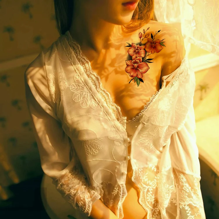 Заводские Горячие продажи сексуальные красочные реалистичные Цветочные волк Лев ОРЕЛ Временные водонепроницаемые татуировочные наклейки на заказ