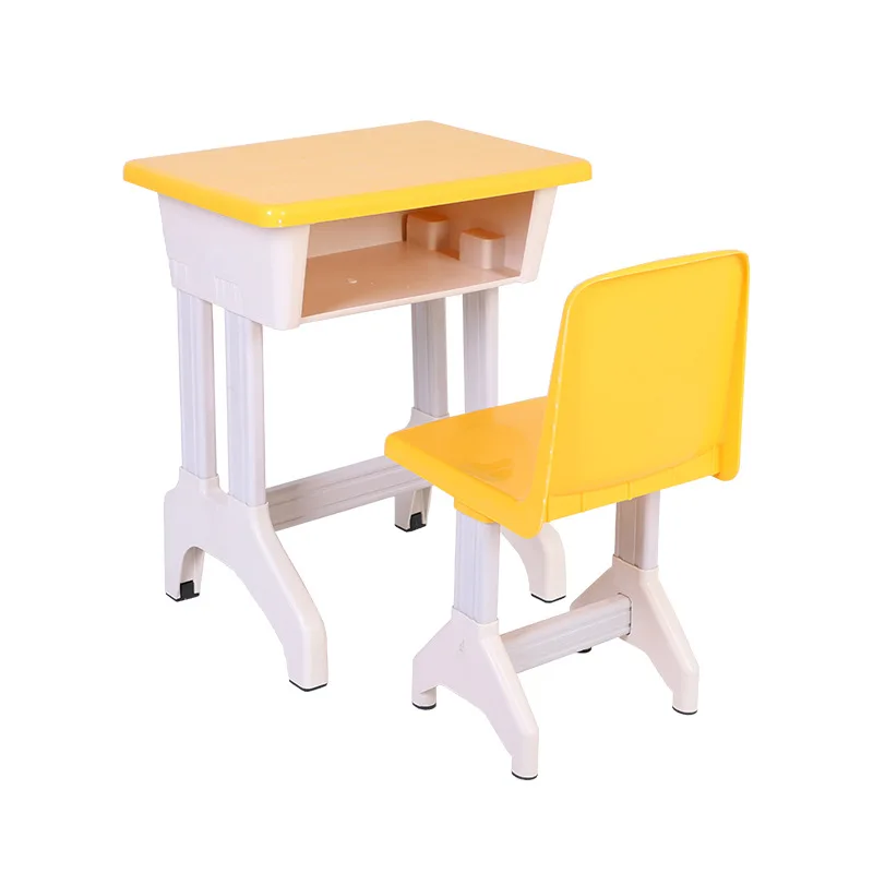 New adjustable height children wooden study desk and chair ABS plastic desk for children and students