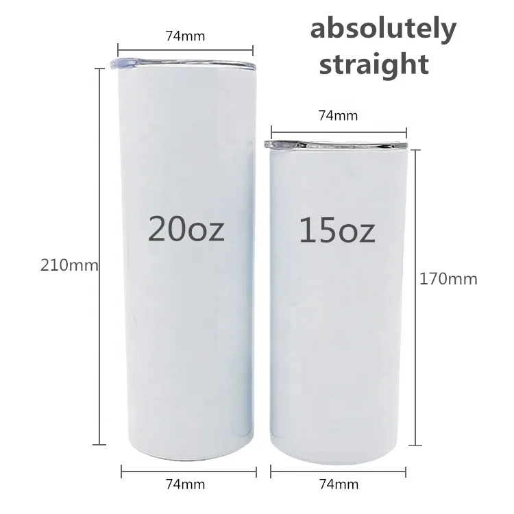 Wholesale Double Wall Stainless Steel Vacuum15oz 20oz Blank Sublimation coating Tumbler Insulated with Lid for Heat Transfer