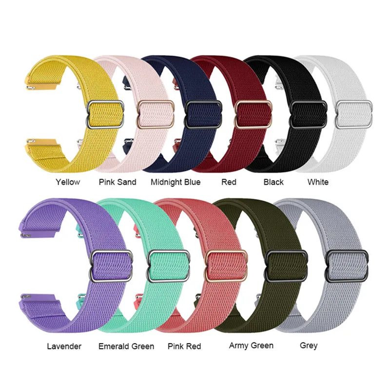 20mm 22mm band For Samsung Galaxy Watch 4/classic/2/3/Active 45mm/46mm/42mm Gear S3 Elastic Nylon Loop Huawei GT 2 2e pro strap