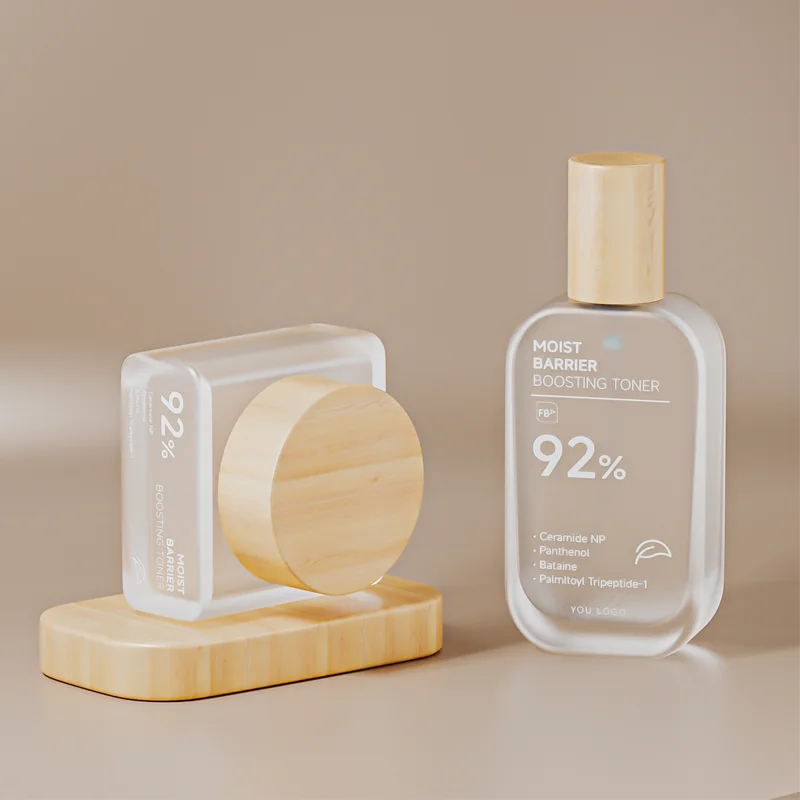 Fuyun Wholesale Unique coloured gradient cosmetic packaging set custom printed face cream jar glass lotion bottle with pump