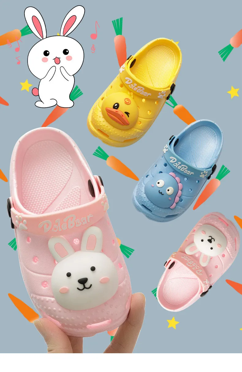 
Children Cartoon Shoes Summer Clogs Children Beach Sandals Kids Boys Girls Soft Non Slip Outdoor Toddler Slippers 