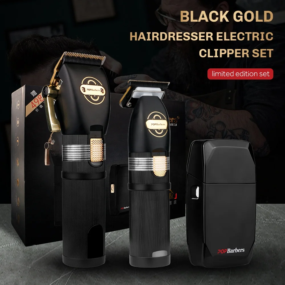 New Salon Cordless Electric Hair Clipper Men Hair Trimmer Black Gold Shavers And Trimmers Men For Barber Shop