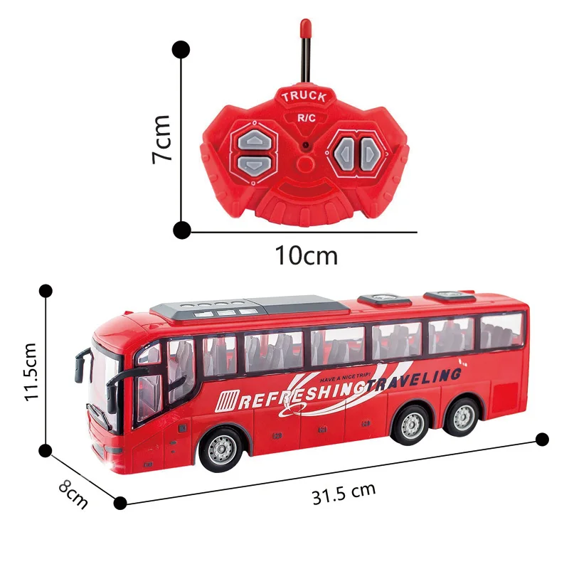 2022 Four channel remote control bus Radio control city sightseeing bus toy with led light