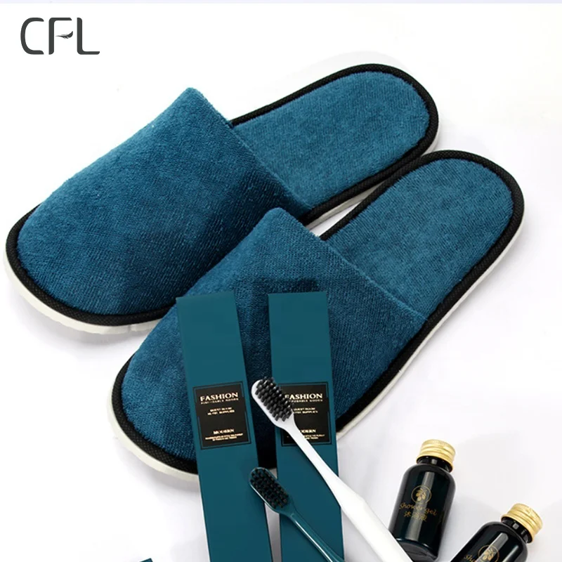 CFL hotel bathroom slipper logo hotel white slippers for hotel guestrooms hospitality supply luxury