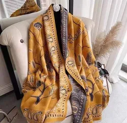 New Fashion Scarves Spring Summer Women Branded Silk Floral Shawl Scarves Ladies Silk Hair Scarf Square