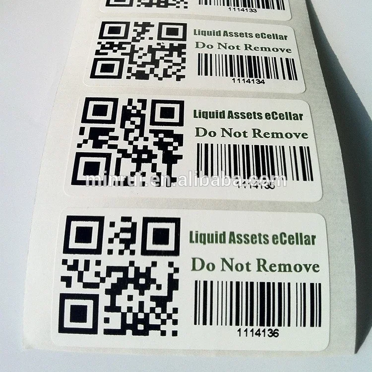 Custom Destructible Serial Number Sticker With Your Logo Tamper Proof Barcode sticker