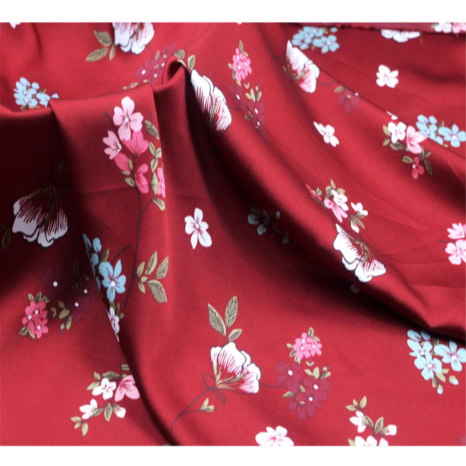 Best quality cheap print satin fabric wholesale woven material for dress