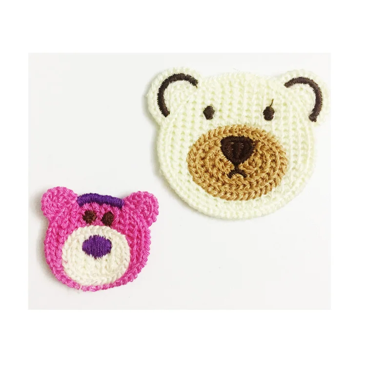 mini bear embroidery patch for baby garment patch for baby shoes