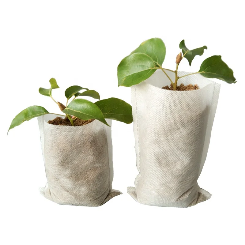 Biodegradable  White Breathable Non-Woven Plant Grow Seedling Seed Cultivation Hydroponics Gardening  Nursery Bags