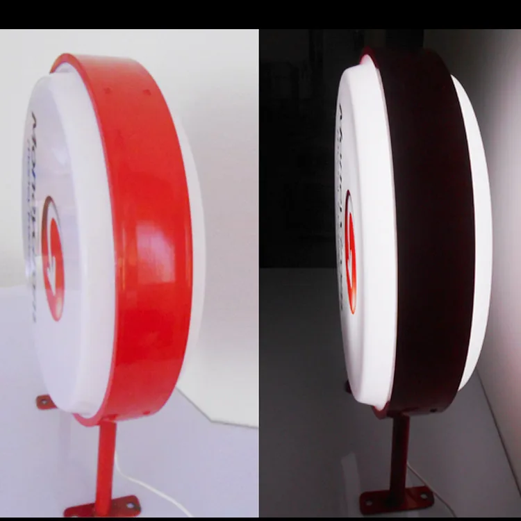 Outdoor Round led Light Box Store front Sign Double Sided lightbox sign