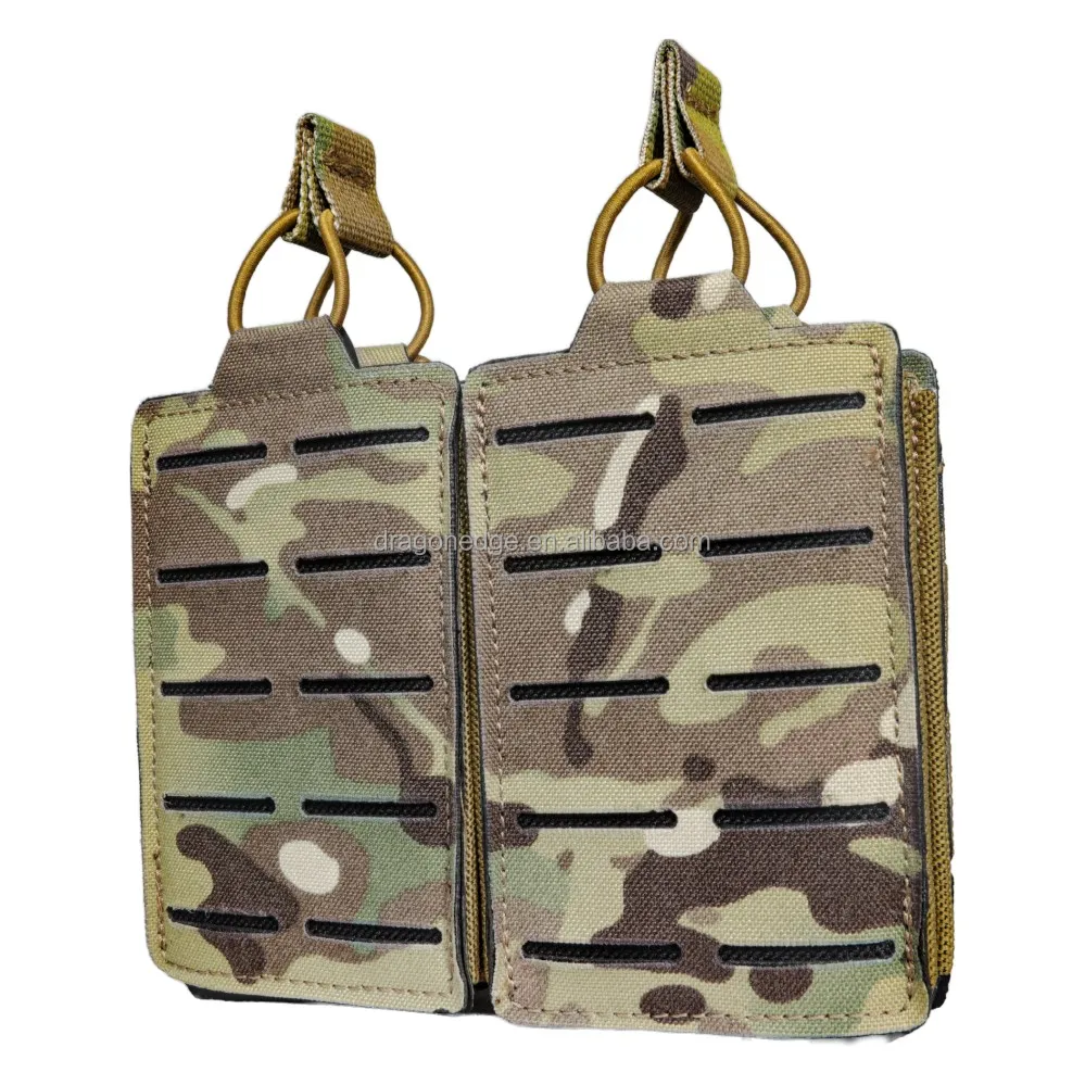 SPARK TAC Laser Cut Magazine Pouch Double Tactical Pack Camouflage Mag Pouch ,Multicam