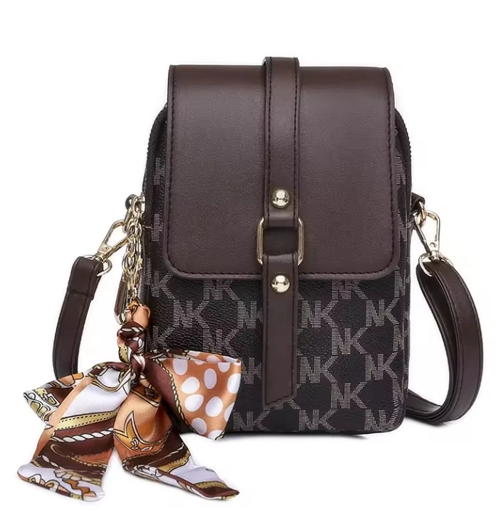 Color-blocking exquisite pattern versatile practical waterproof mobile phone bag for shopping