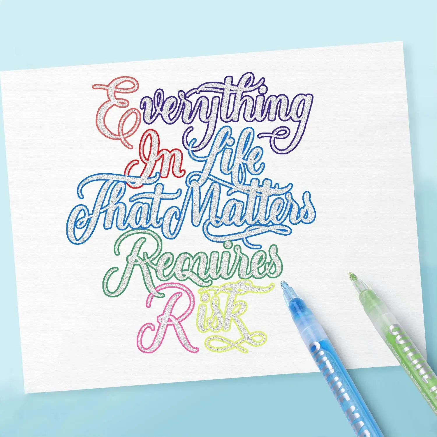 Self-outline Metallic Markers Double Line Outline Pen Markers Glitter Doodle Dazzle Pens Shimmer Marker