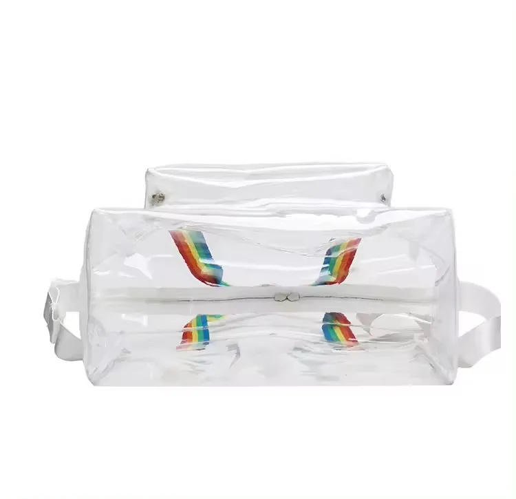 Cheap Fashion Stylish Waterproof Transparent pvc shoulder bagTravelling sling bag portable shopping tote bag for girl