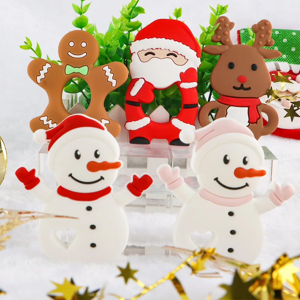 Kovict Wholesale Baby Teether Kit BPA Free Chew Teeth Toys Christmas Collection Toy Gift Baby Silicone Teether
