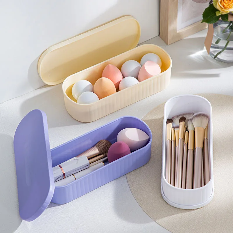 Makeup Brush Cleaner Box, Cosmetic Brushes Cleaning Mat, Drying Holder and Storage box (Silicone)