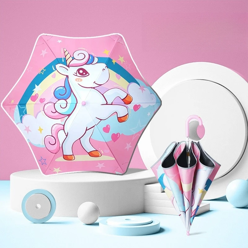 Новый милый дизайн подарок regenschirm kinder мультфильм логотип Безопасный детский зонтик для детей