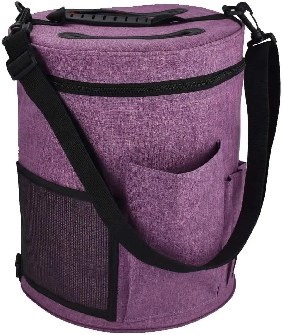 Yarn Bag Organiser on Wheels Rolling Knitting Bag with Trolley  Crochet Hooks Knitting Needles and Supplies