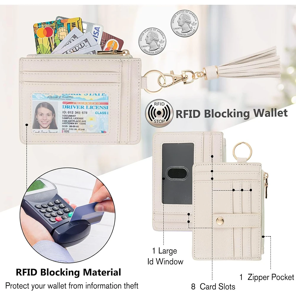 women key chain card holder supplier slim credit card holder RFID blocking men business manimalist card holder