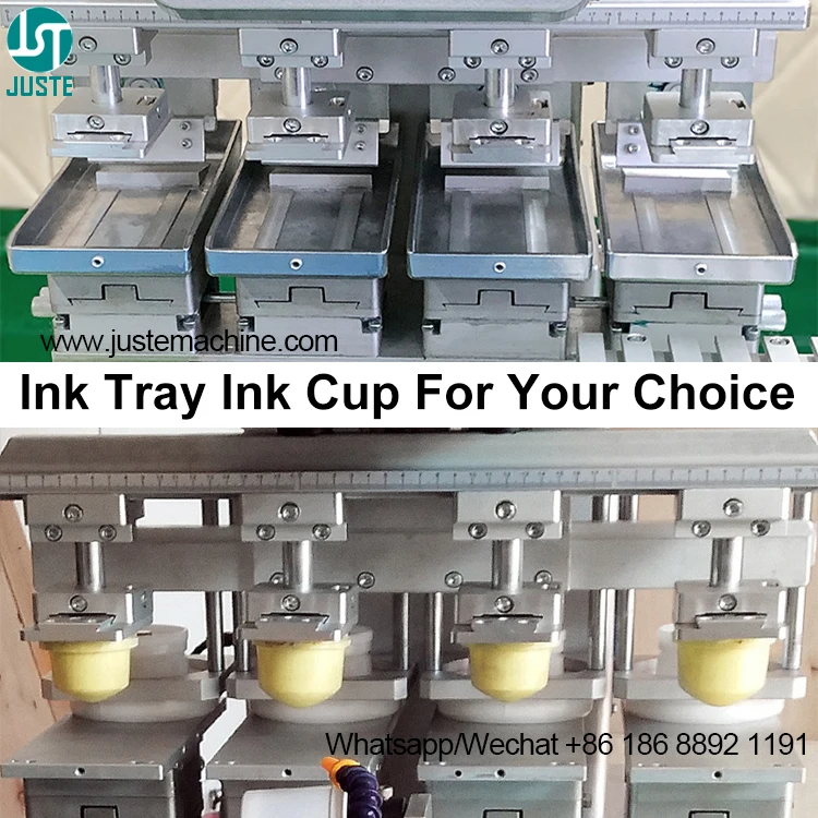 Mechanical Inkwell Pad Printer 4 Colours Mini Shuttle Remover Round Metal Tray Pad Printing Machine For Usb Cube Toy Faience