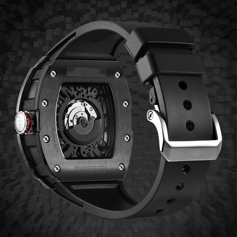 
OEM Accept Richard Mille Square Mechanical Watch Watch Replika Richard Mille Skull Watch Waterproof For Man 