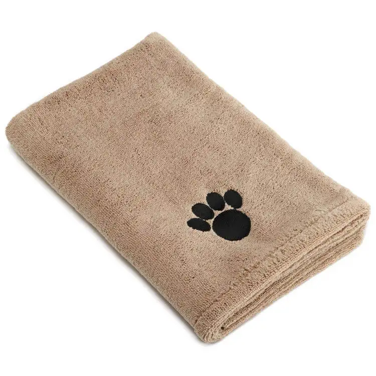 Custom Wholesale Cartoon Logo Pet Towels Dog Cat Cleaning Use Washable Quick Dry Absorbent Microfiber Towel For Dog