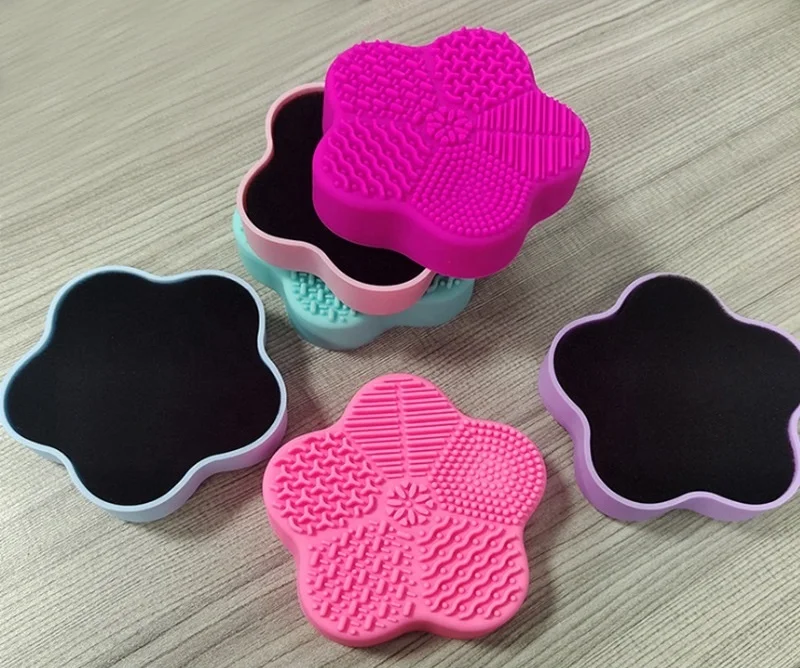 Perfect design Silicone Cleaner Box for Dry Brush Color Switch and Wet Cleaning,Silicone Cleaning Pad ,Cosmetic Scrubber Tool
