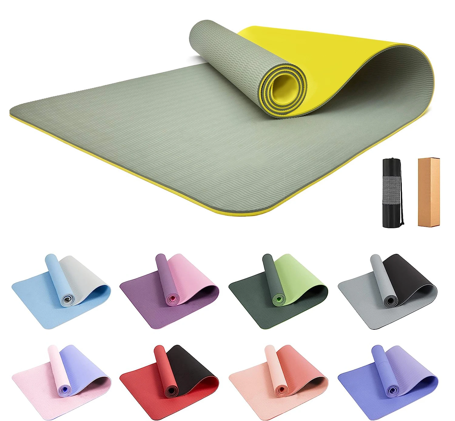 Huayi 2024 hot sale yoga mat TPE material professional yoga mat thick exercise yoga mat