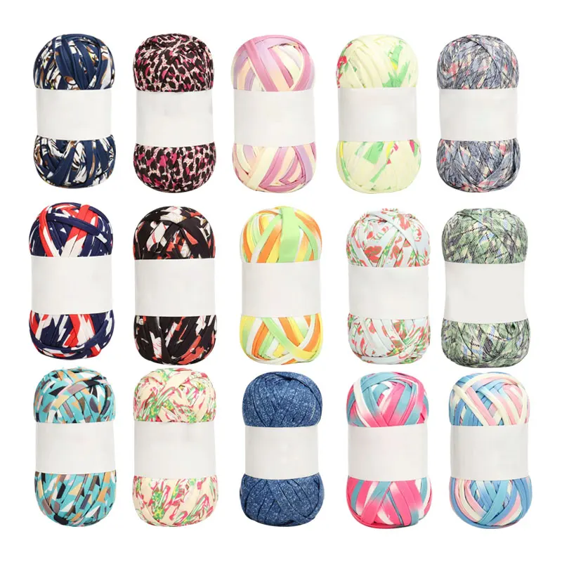 Factory hot sale high quality spaghetti hook crochet bags cloth t shirt yarn polyester cotton hand-woven yarns
