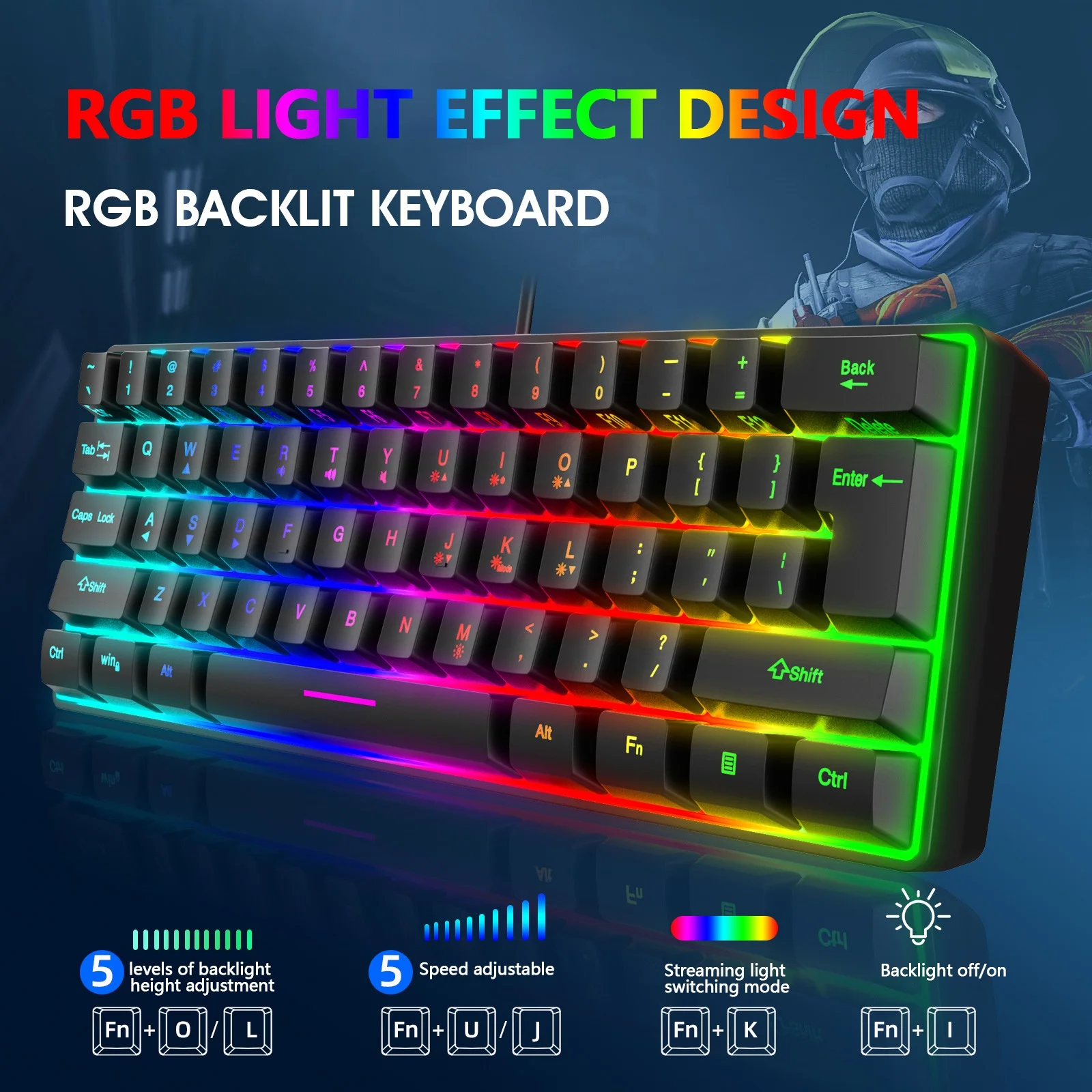 Mechanical Keyboard Rgb Led Backlit Mechinal Hot Swappable Mechanical Gaming Keyboards For Pc Computer Laptop Gaming Keyboards