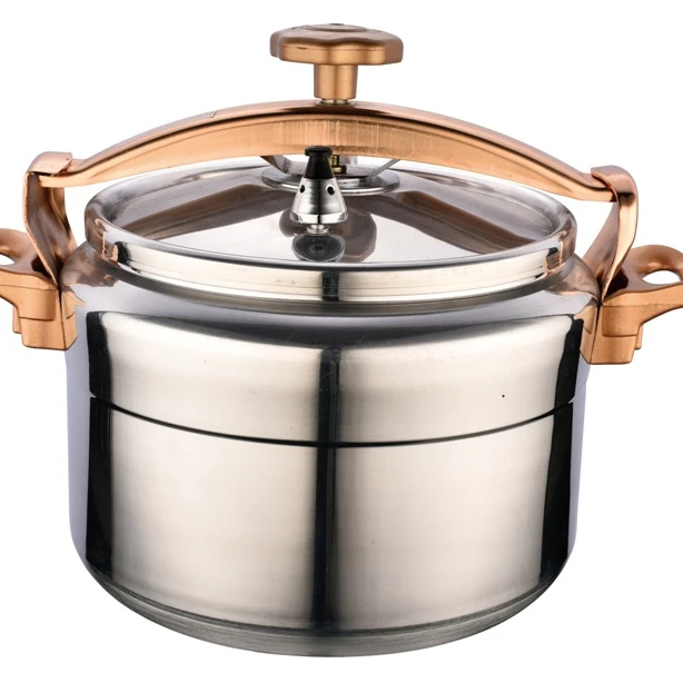 2022 newly designed pressure cooker ,safe aluminum pressure cooker , pressure cooker with gold handle