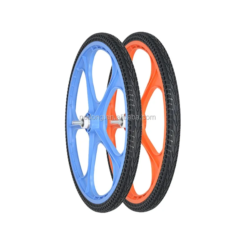 Nedong OEM 20inch 24inch 26inch No Air Tires solid bicycle tyres and rim MOQ300