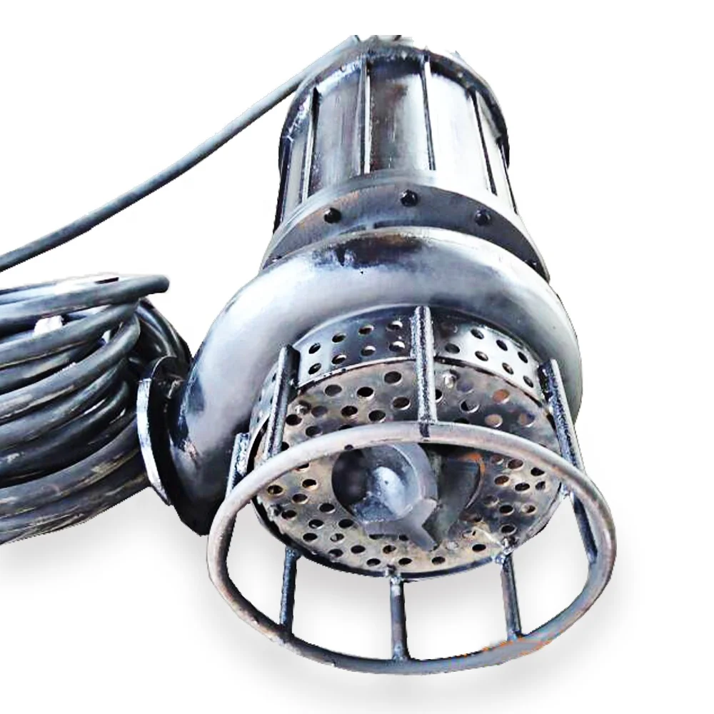 Heavy brand submersible dredge pumps at work with excavators coupled to the agitator