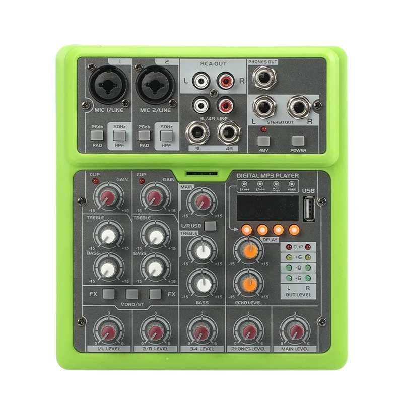 TEBO New Fashion Professional small audio sound mixer mini dj controller for home party