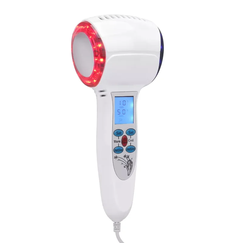 Hotsale Blue Red LED Light Photon Therapy Hot Cold Facial Massage Face Lifting Skin Rejuvenation Cold and Hot Hammer Machine