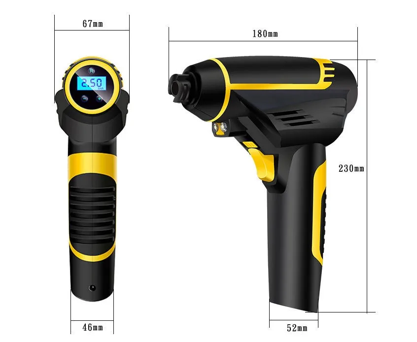 Handheld intelligent digital display with lights Car Wireless Inflatable pump Portable tire pump Inflator