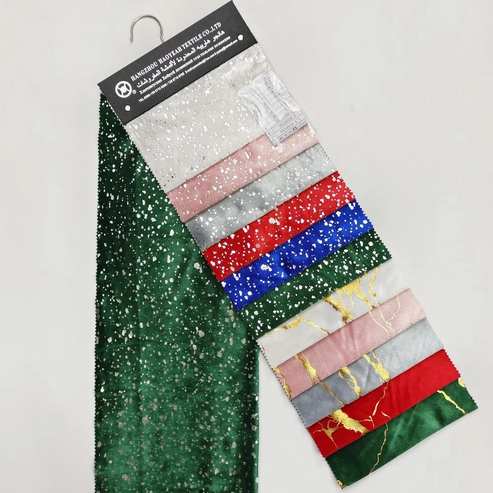 New 100% polyester silver color velour fabric foil bronzing Italian velvet curtains fabric for home textile
