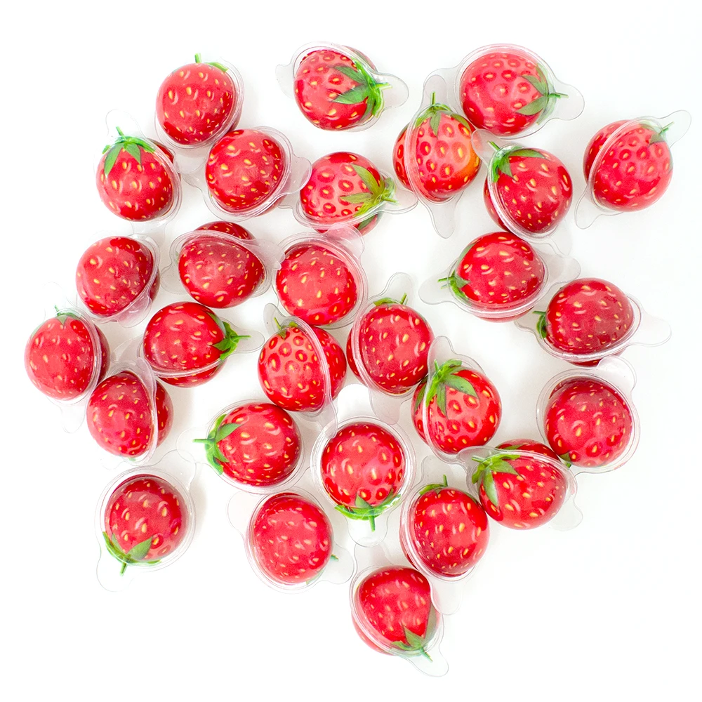 4D Fruit Gummy Strawberry Burst Fruity Snacks Jelly Filled Gummies Candy Soft and Chewy Candy