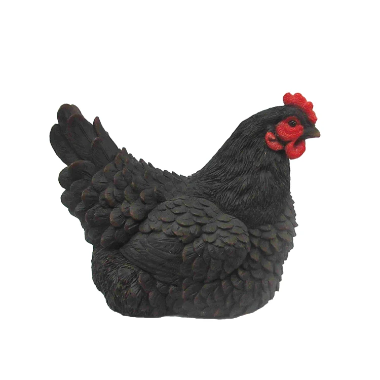 2024 скульптура животных из реалистичной смолы коричневая курица с курицей оптовая продажа статуэтки в натуральную величину