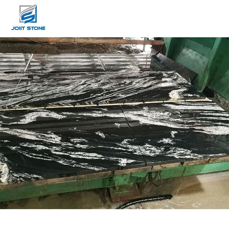 Cheap Jet Mist Black Granite with White Veins Slabs & Tiles