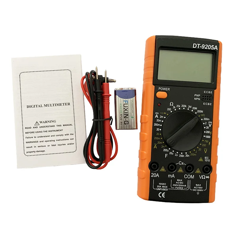 Low price China TOP 10 CE Electrical DT9205A price of bd Manuel AVO DMM Multitest Multi meter DT9205 digital multimeter