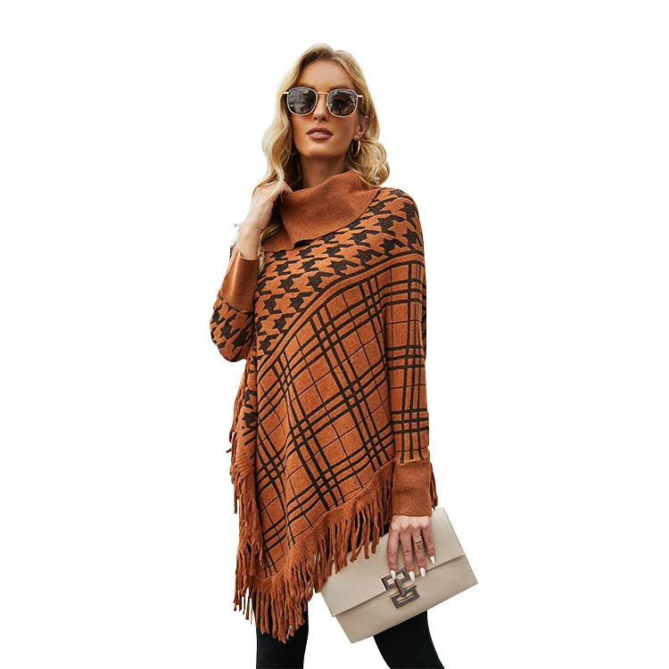 New Women Ladies Tassel Cape Coat Fringe Poncho Oblique Coat Shawl Scarf