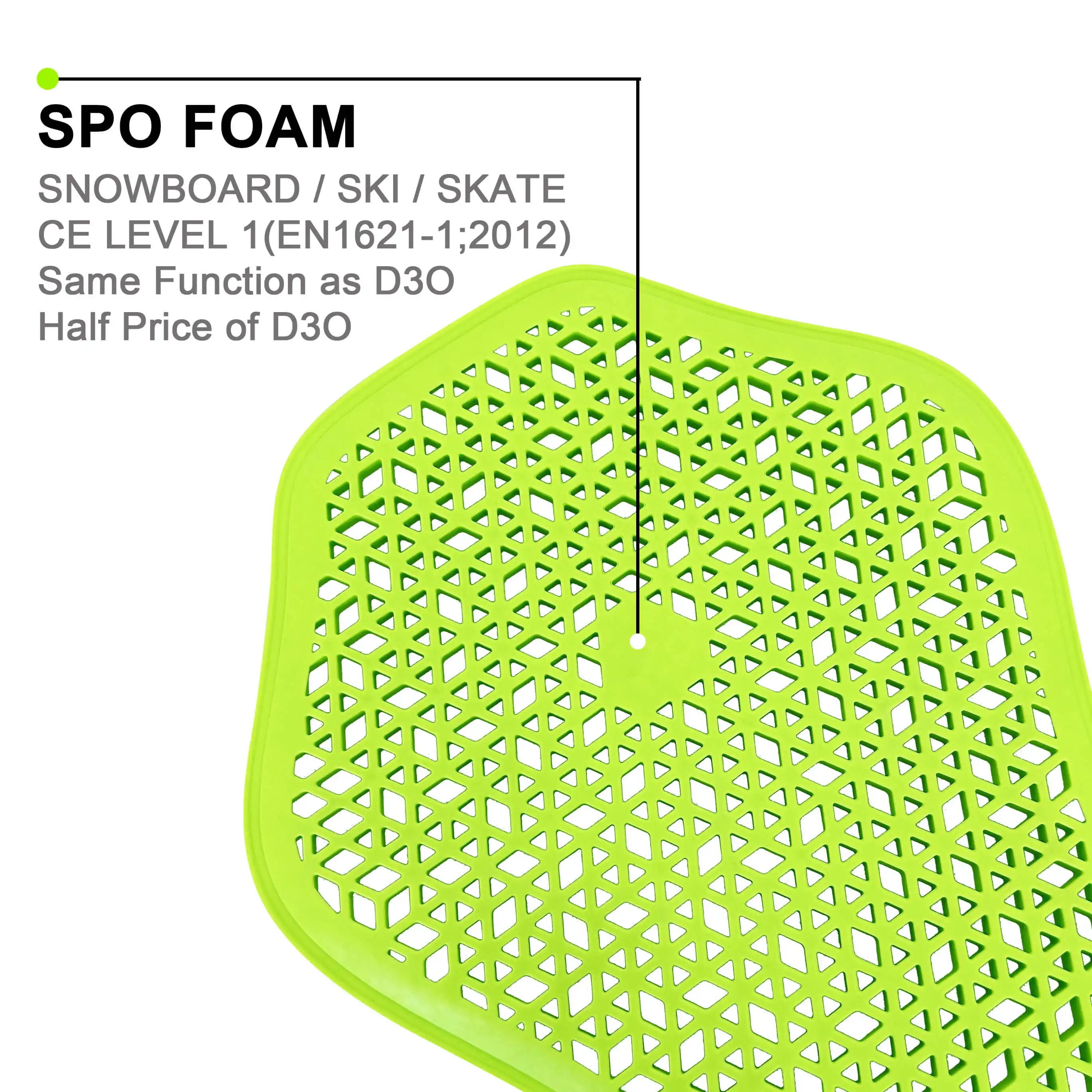 OSN-B-001 CE Level 1 Certified SPO Armor Pad Back Shoulder Elbow Knee Hip Insert Pads Protectors for Motorcycle Jacket Snowboard