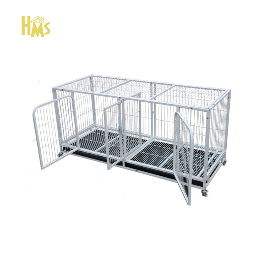 HMS Customizable White Double Dog Cage Manufacturers Large Pet Breeding Cages animal cages