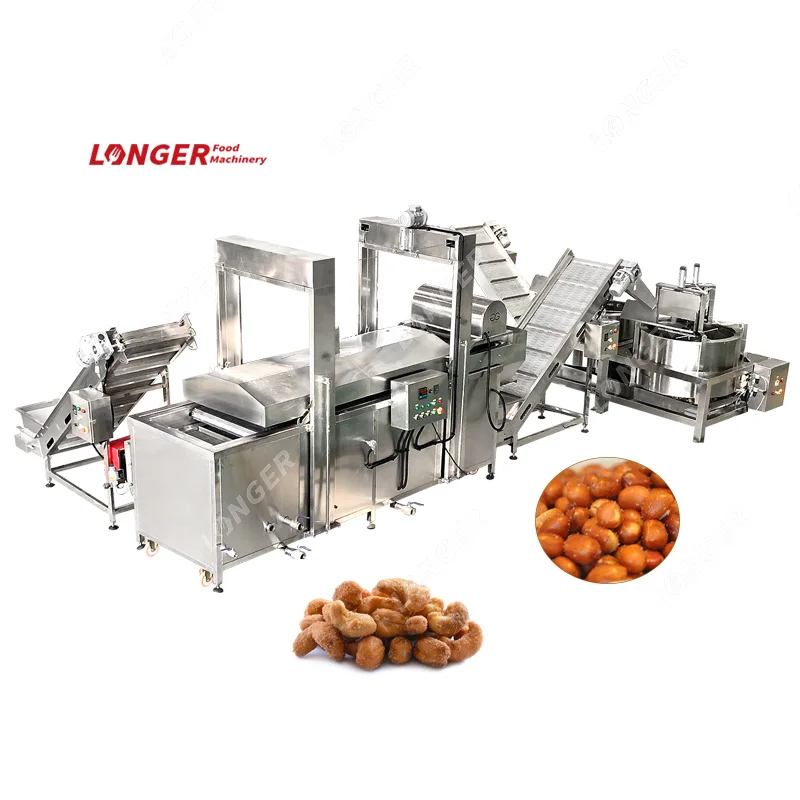 Industrial Continuous Fried Chicken Nugget Cracklings Skin Deep Fryer Line Pork Rinds Frying Machine