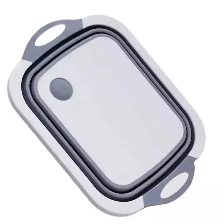 Collapsible Camping Cutting Board Foldable Camping Dishes Space Saving 2 in 1 Multifunction Storage Basket for BBQ Prep Picnic